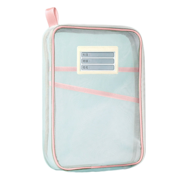 A4 Clear File Bag Student Books Stationery Storage Bag Thickened Mesh Zipper Pouch