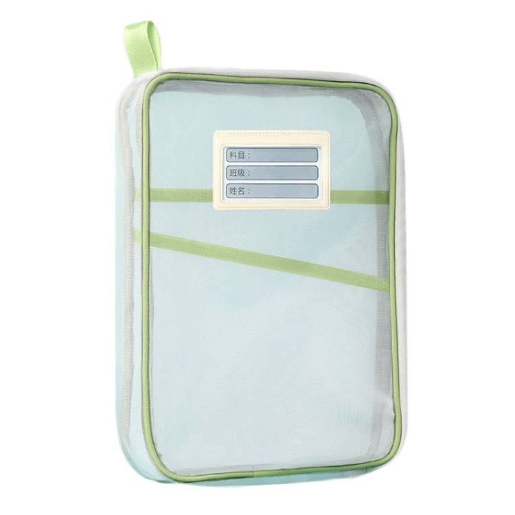 A4 Clear File Bag Student Books Stationery Storage Bag Thickened Mesh Zipper Pouch