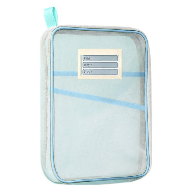 A4 Clear File Bag Student Books Stationery Storage Bag Thickened Mesh Zipper Pouch