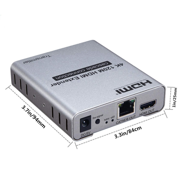 HDMI Single Cable 120m Transmitter / Receiver Extender 4K HD Transmitter