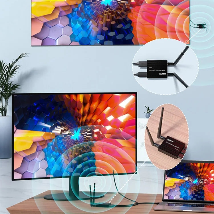 200m Wireless HDMI Extender Signal Amplifier, Transmitter+Receiver