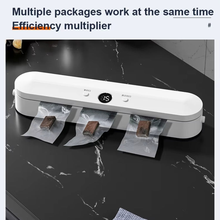 Food Vacuum Sealer Machine 60KPA Suction, Single / Vacuum Seal Modes With 10 Vacuum Bags