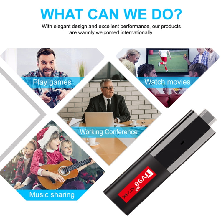 TV98 ATV 8K Allwinner H618 Android 14 2.5G+5G Dual Wifi HD Set-Top Box With Bluetooth Voice Remote Controller