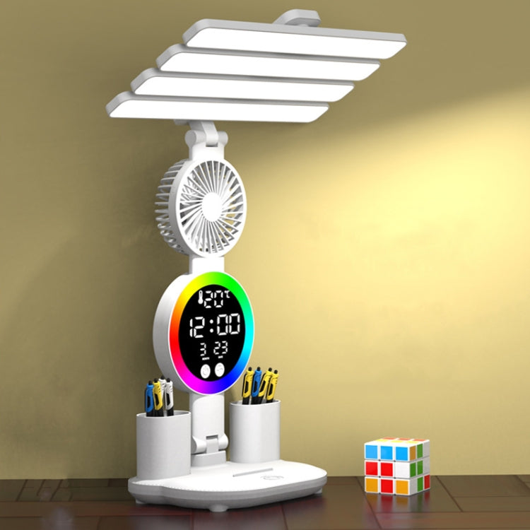 4 Heads Horizontal LED Eye-Care Table Lamp Children Study Desktop Reading Light With Pen Holder