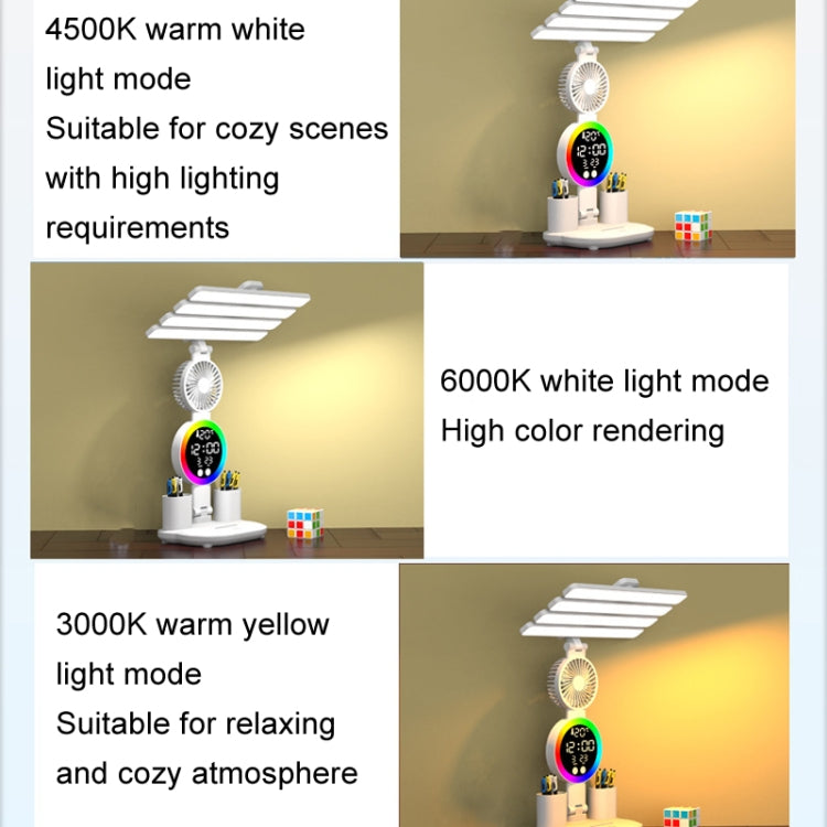 4 Heads Horizontal LED Eye-Care Table Lamp Children Study Desktop Reading Light With Pen Holder