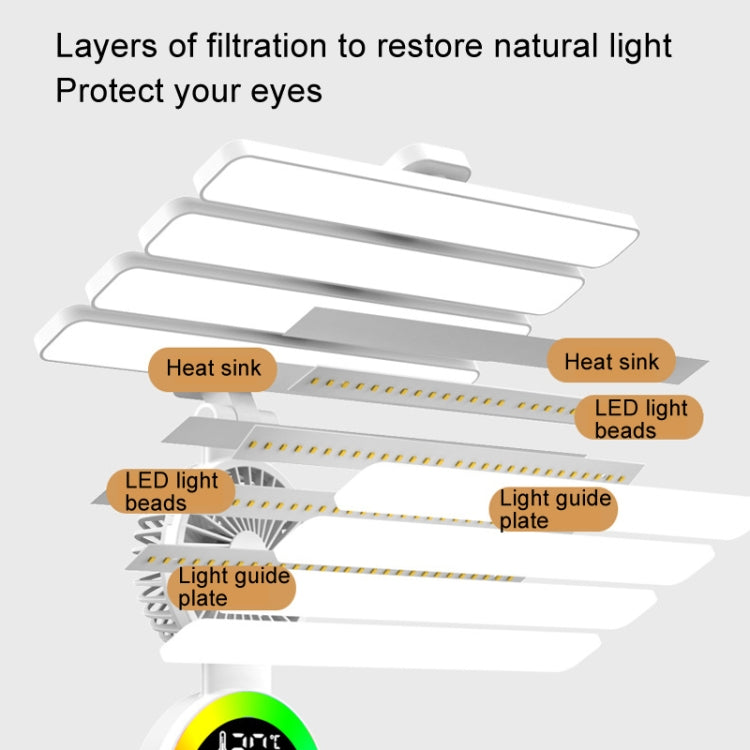 4 Heads Horizontal LED Eye-Care Table Lamp Children Study Desktop Reading Light With Pen Holder