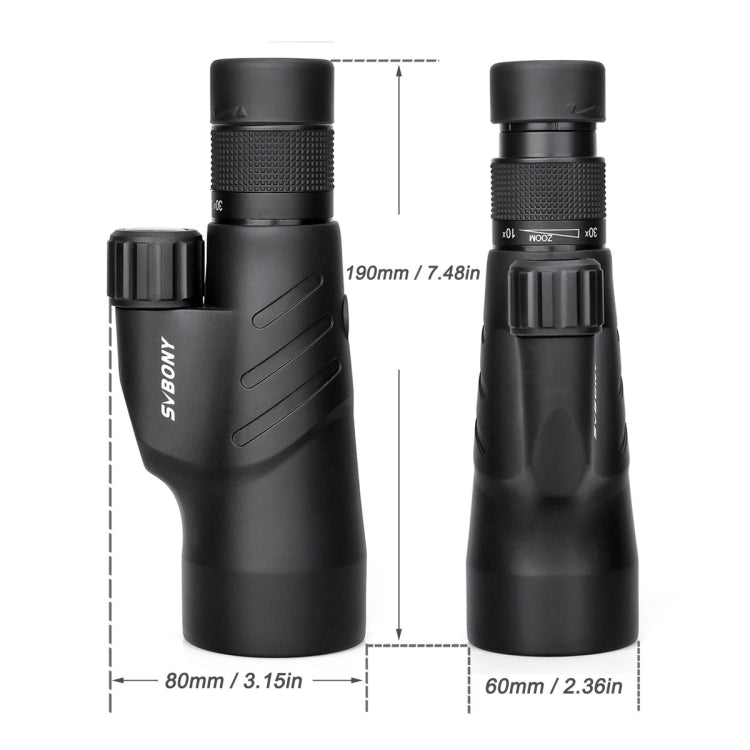 SVBONY SV45 10-30x50 Large Caliber High Definition Waterproof Continuous Zoom Monoculars