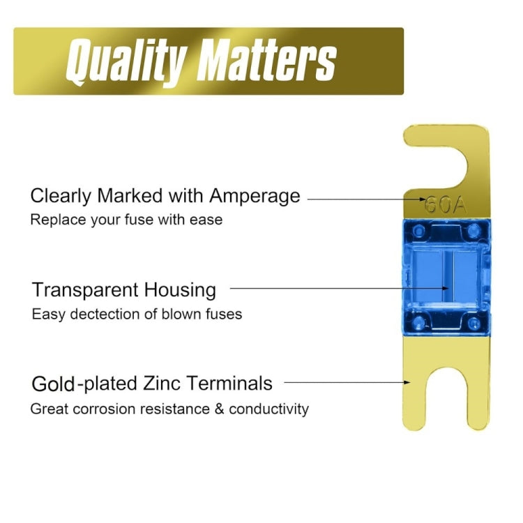 8pcs/Set 12V-58V Mini ANL High Current Bolt-on Fuse