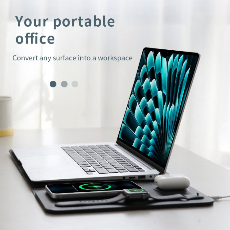 5 In 1 Laptop Sleeve With Wireless Charging Mouse Pad Desk Mat For 12-14 Inch Laptops