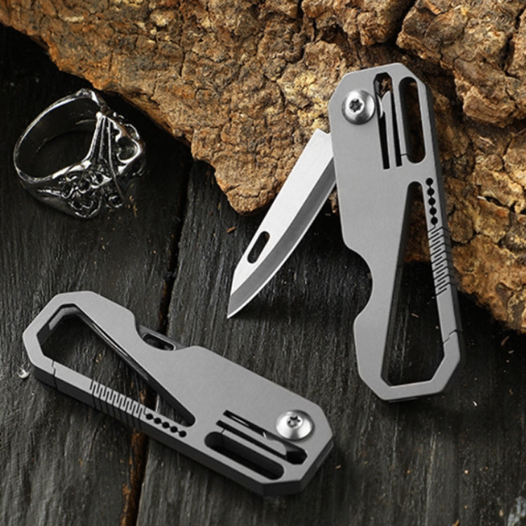 Multifunctional Titanium Keychain Outdoor Portable Defense Mini Folding Knife