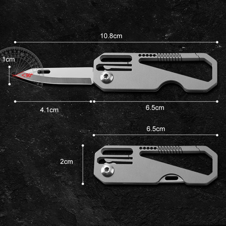 Multifunctional Titanium Keychain Outdoor Portable Defense Mini Folding Knife