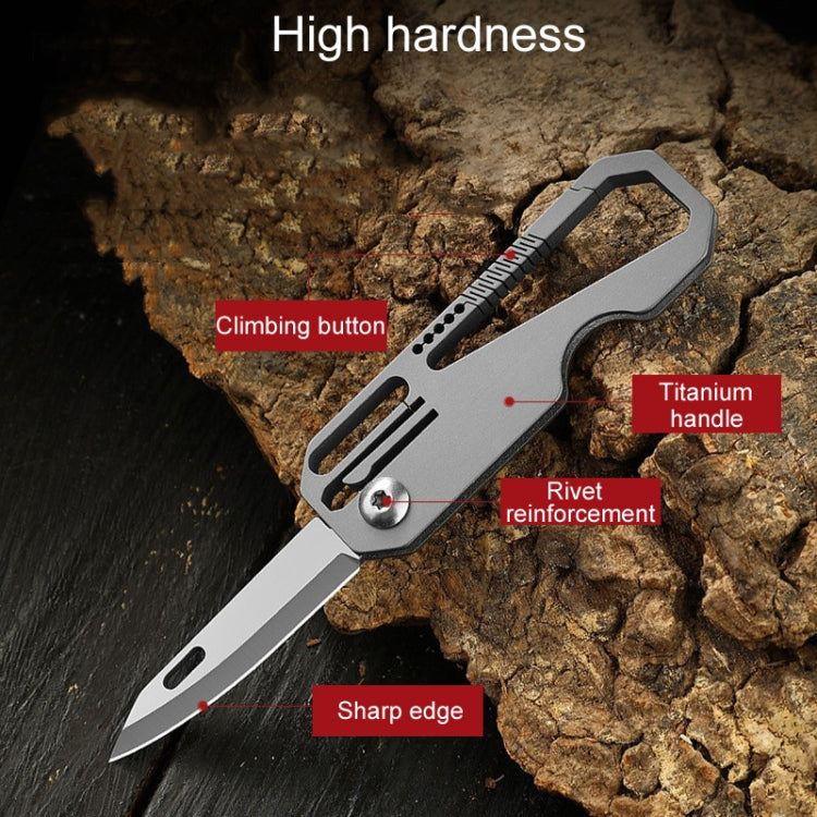 Multifunctional Titanium Keychain Outdoor Portable Defense Mini Folding Knife