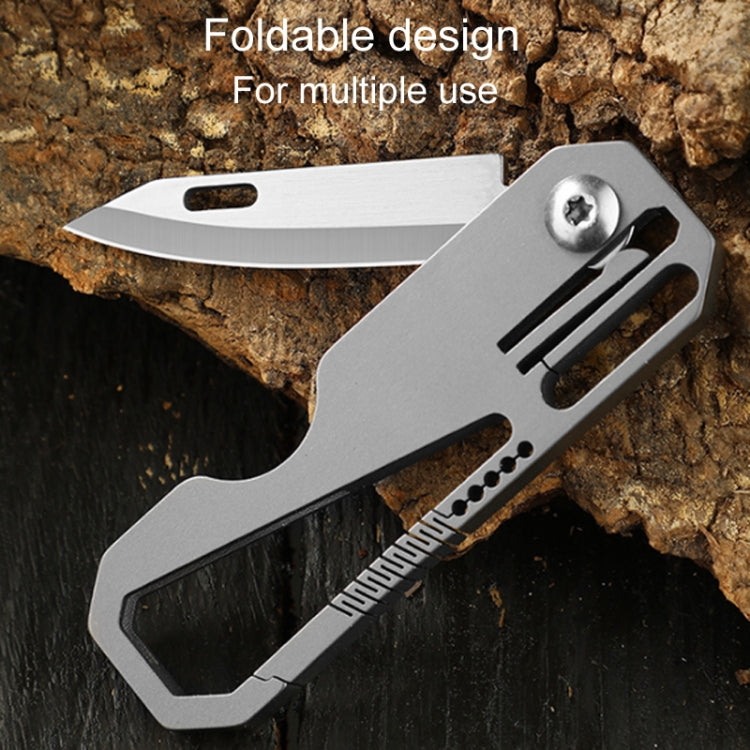 Multifunctional Titanium Keychain Outdoor Portable Defense Mini Folding Knife