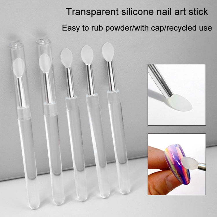 Nail Art Silicone Applicator Sticks Multi-Purpose Dabbing Powder Glitter Eyeshadow Brush Applying Manicure Tool