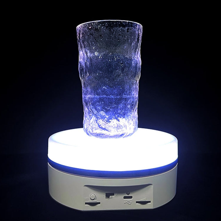 Intelligent Colourful Light Electric Speed Contro Round 360 Degree Rotating Plate Display Table