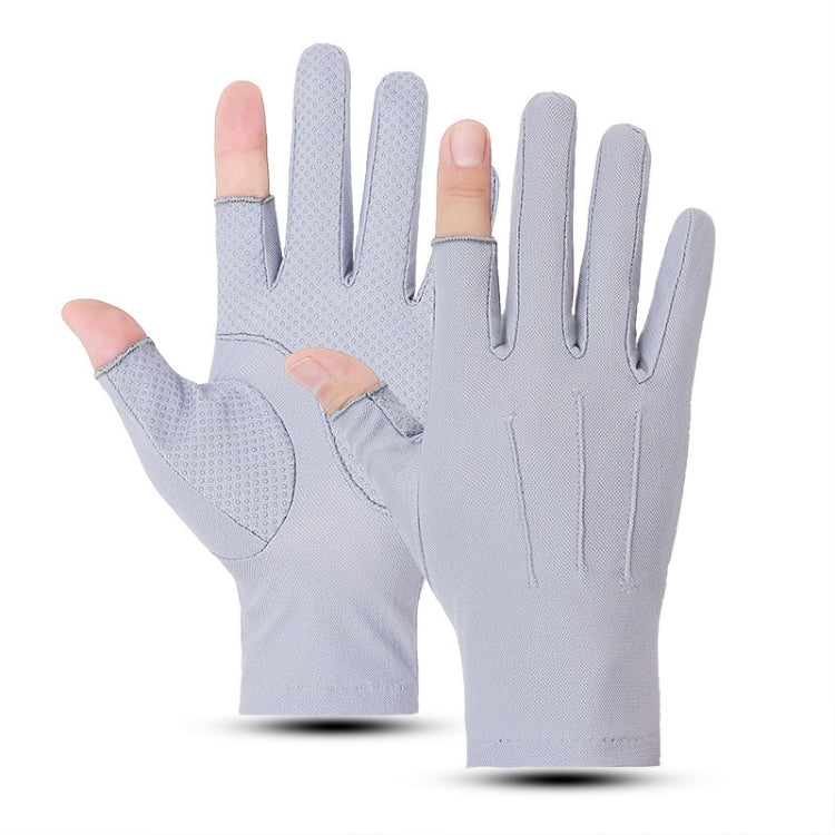 Outdoor Bicycle Riding Fishing Gloves Thin Breathable Anti-UV Sports Ice Silk Gloves