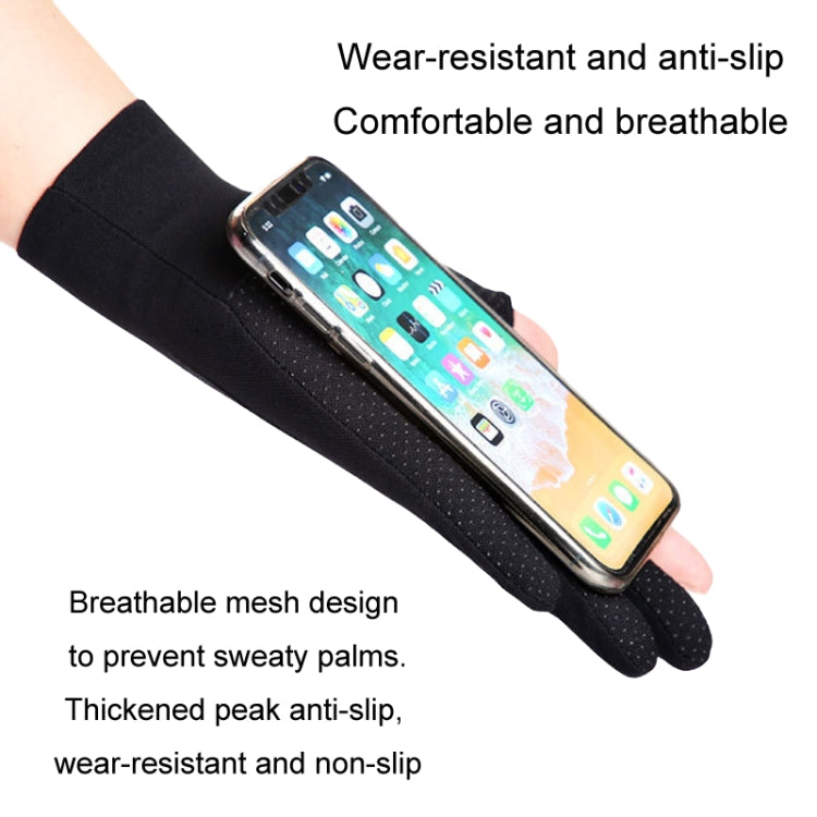 Outdoor Bicycle Riding Fishing Gloves Thin Breathable Anti-UV Sports Ice Silk Gloves