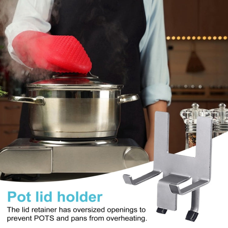 Household Stainless Steel Pot Lid Keeper With Silicone Gasket Kitchen Lid Holder