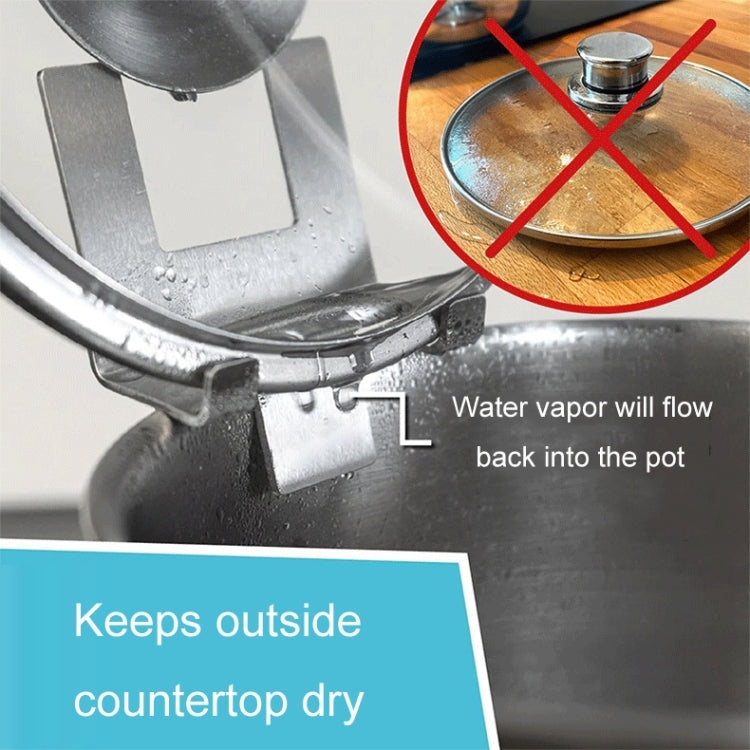 Household Stainless Steel Pot Lid Keeper With Silicone Gasket Kitchen Lid Holder