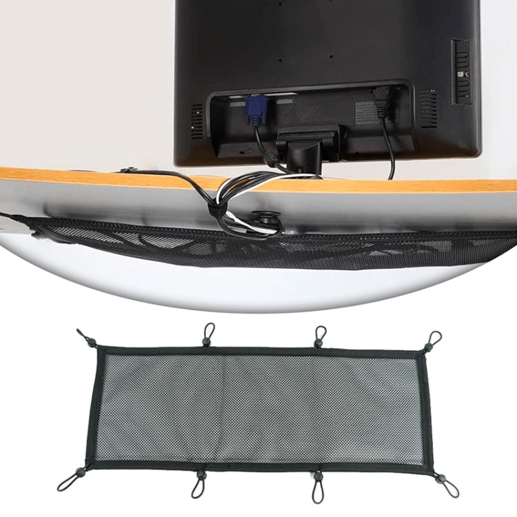 Table Bottom Power Socket Hidden Organizer Mesh Pocket