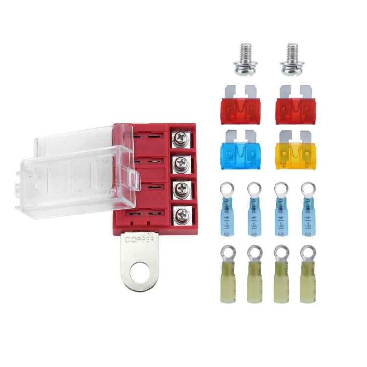 4-way RV Yacht Ignition Protection Battery Terminal Fuse Block