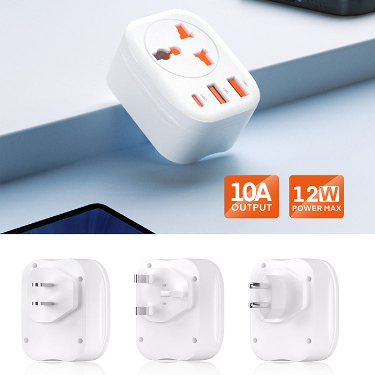 Universal Converter Plug 2USB+Type-C Smart Converter Socket