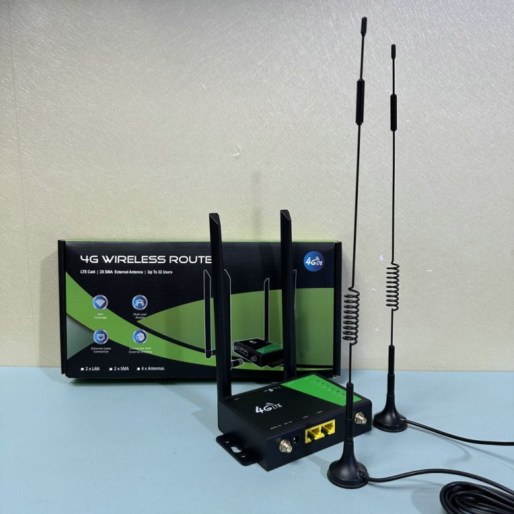 4G Wireless Plug-in Router Detachable Extension Antenna LTE Monitoring Network WiFi Hotspot, EU Plug