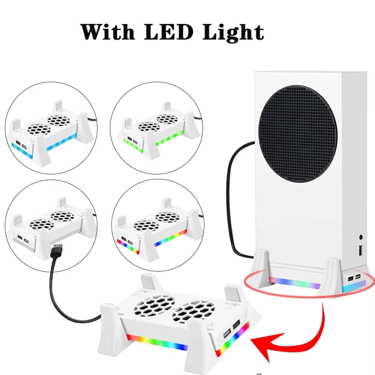 For XBOX Series S Console Base Cooling Fan Built-in LED Light Strip