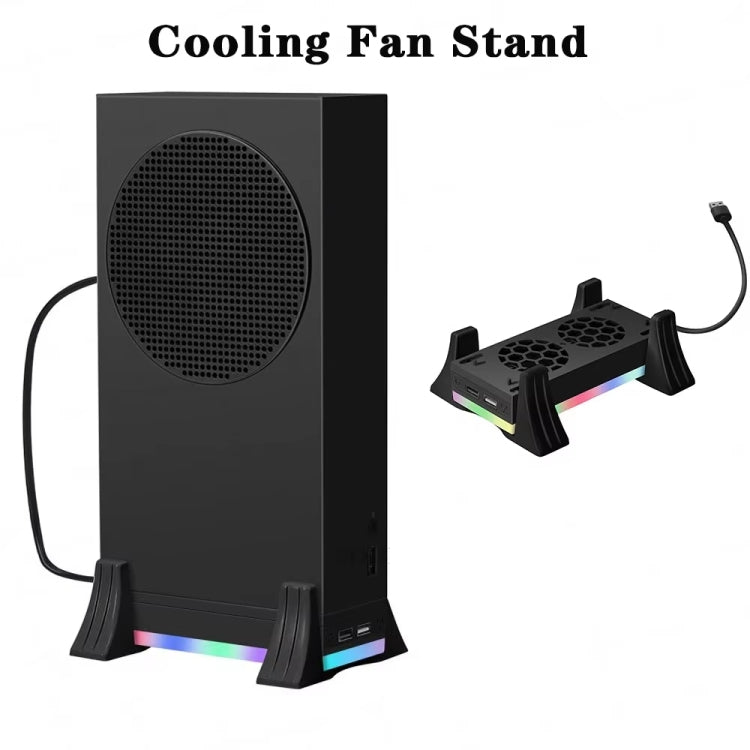For XBOX Series S Console Base Cooling Fan Built-in LED Light Strip