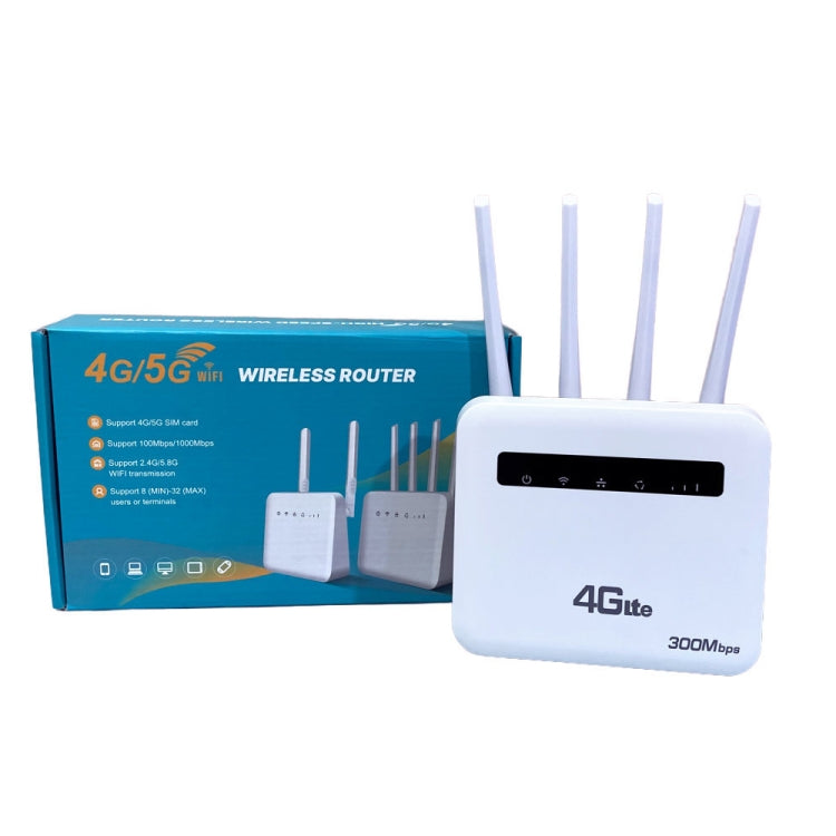 4G CPE WiFi6 Plug-in Wireless Router Dual Port Wireless Hotspot, EU Plug