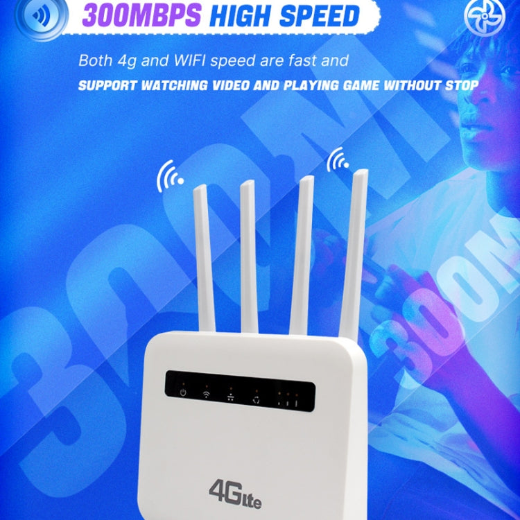 4G CPE WiFi6 Plug-in Wireless Router Dual Port Wireless Hotspot, EU Plug