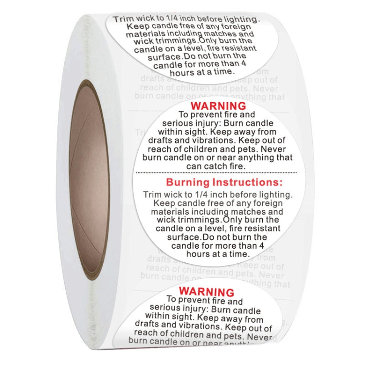 Round Warning Label Packaging Self-Adhesive Warning Sticker