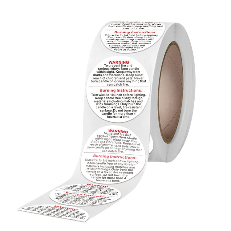 Round Warning Label Packaging Self-Adhesive Warning Sticker