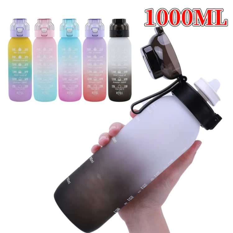 1000ml Large Capacity Tritan Water Mug Gradient Color Outdoor Sports Water Bottle