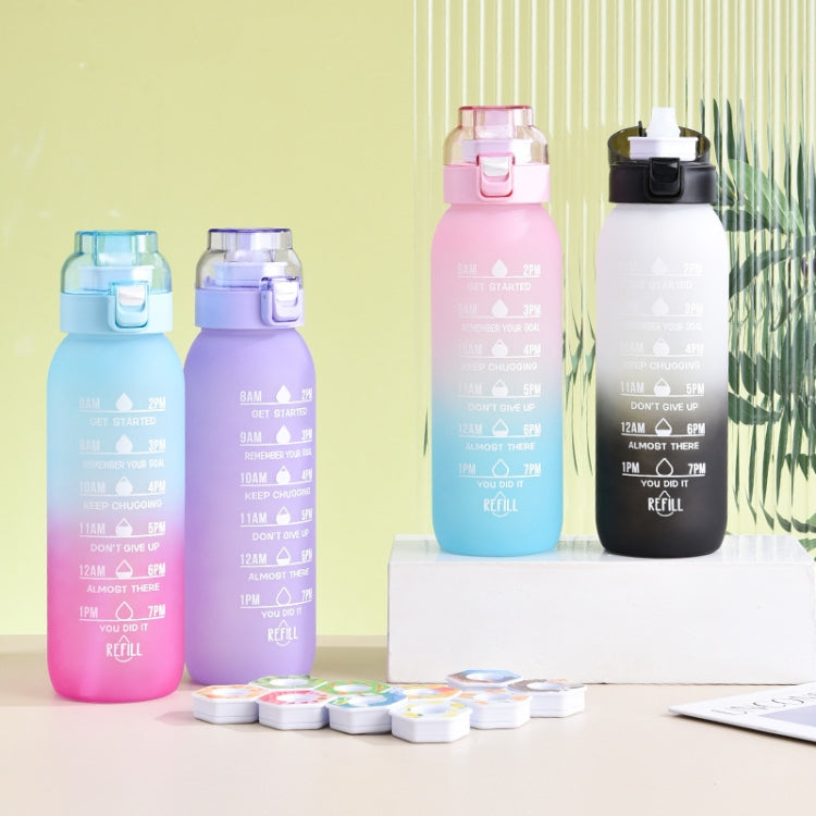 1000ml Large Capacity Tritan Water Mug Gradient Color Outdoor Sports Water Bottle