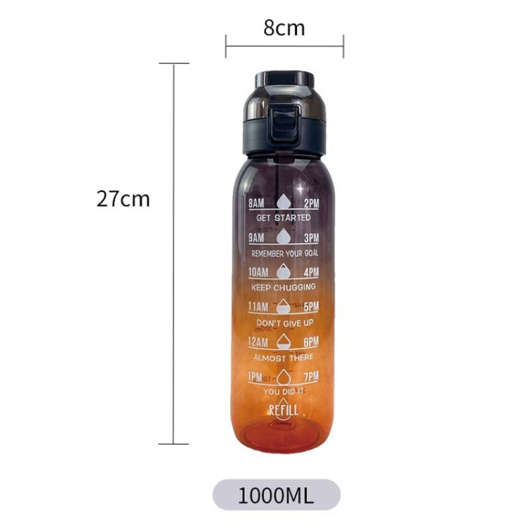 1000ml Large Capacity Fruity Water Bottle With 7 Flavor Rings Straw Drinking Cup Tritan Flavored Water Mug