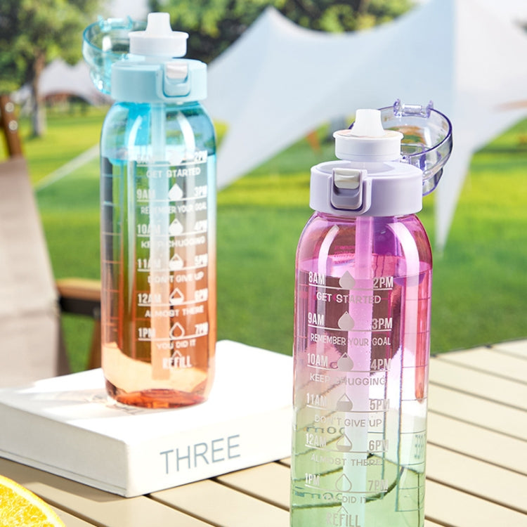 1000ml Large Capacity Fruity Water Bottle With 7 Flavor Rings Straw Drinking Cup Tritan Flavored Water Mug