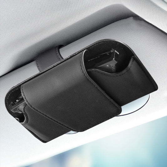 Car Eyeglasses Case Sun Visor Back Clip Sunglasses Organizer Multi-function Leather Sunglasses Clip
