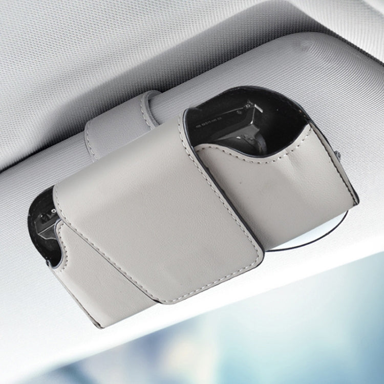 Car Eyeglasses Case Sun Visor Back Clip Sunglasses Organizer Multi-function Leather Sunglasses Clip