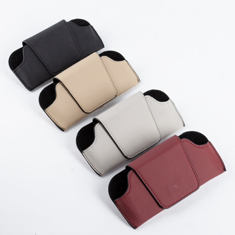 Car Eyeglasses Case Sun Visor Back Clip Sunglasses Organizer Multi-function Leather Sunglasses Clip