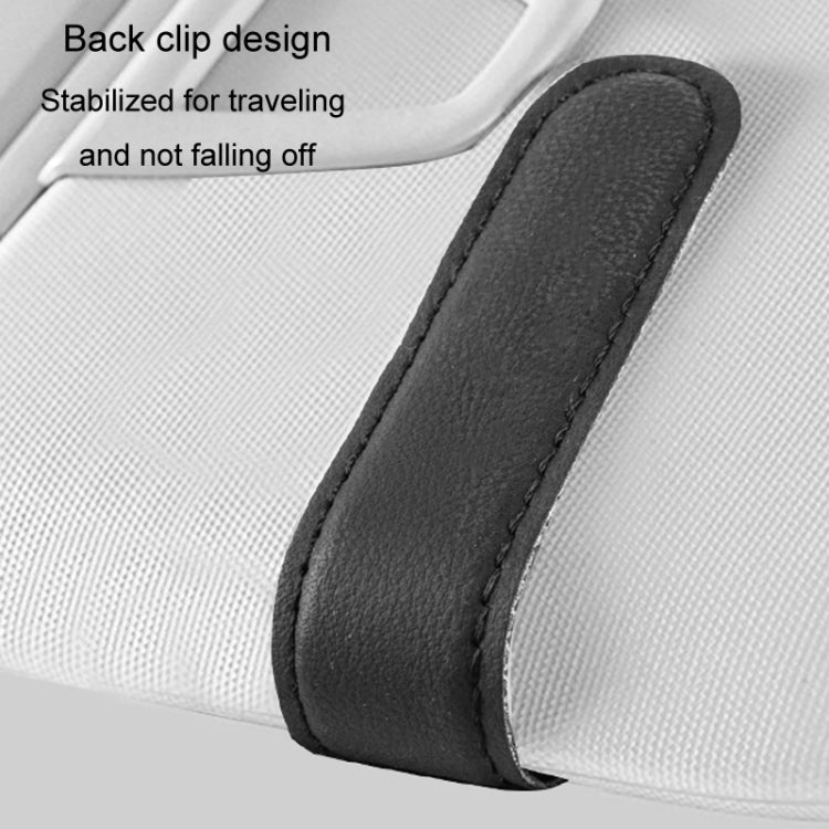 Car Eyeglasses Case Sun Visor Back Clip Sunglasses Organizer Multi-function Leather Sunglasses Clip
