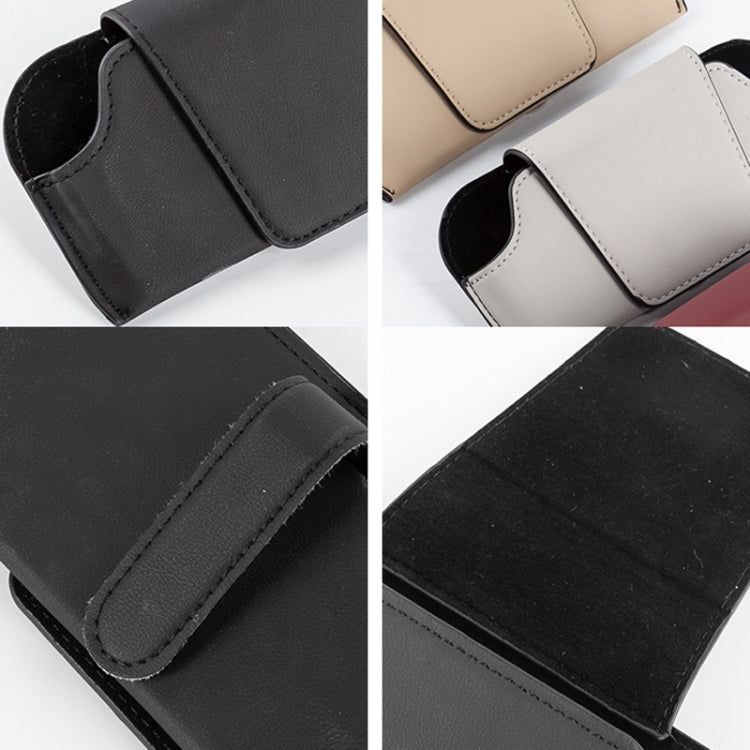 Car Eyeglasses Case Sun Visor Back Clip Sunglasses Organizer Multi-function Leather Sunglasses Clip