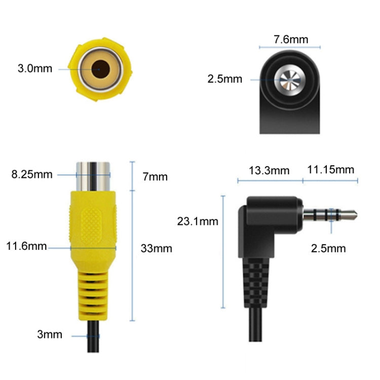 2pcs Stereo Four Section to RCA Female Car Navigation Video Cable