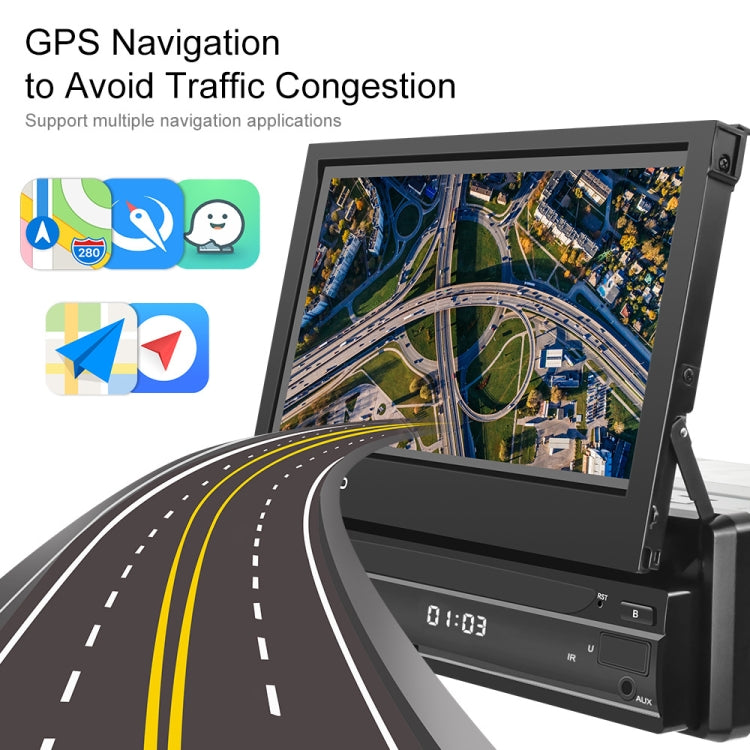 7-Inch Single Din Android 10.0 Carplay Screen With GPS Navigation/Bluetooth/Mirror Link/DVR Input