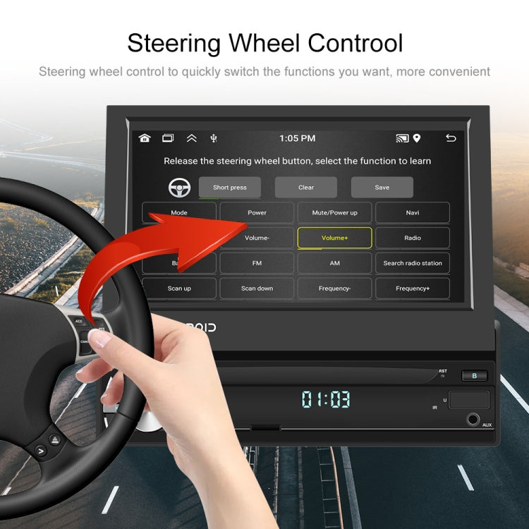 7-Inch Single Din Android 10.0 Carplay Screen With GPS Navigation/Bluetooth/Mirror Link/DVR Input