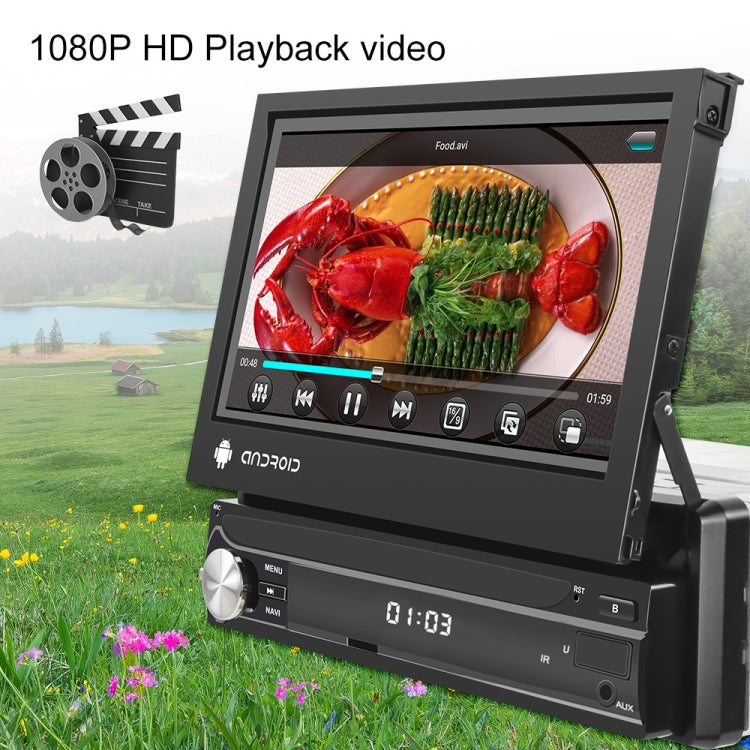 7-Inch Single Din Android 10.0 Carplay Screen With GPS Navigation/Bluetooth/Mirror Link/DVR Input