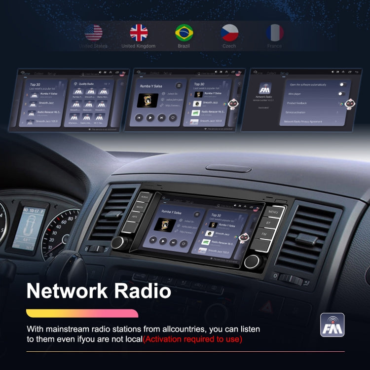 For Volkswagen Touareg 7-Inch Car WiFi Player Android 13 System Support CarPlay/Android Auto