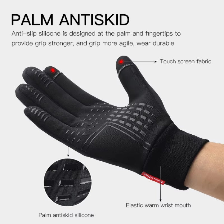 Kyncilor Waterproof Cycling Warm Gloves Two-finger Touch Screen Ultra-soft Velvet Outdoor Gloves