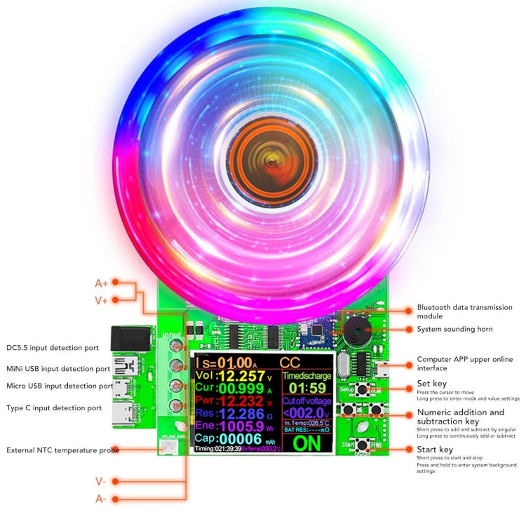 ATORCH Voltage Digitally Controlled Adjustable Constant Current Discharge Load Aging Tester, US Plug