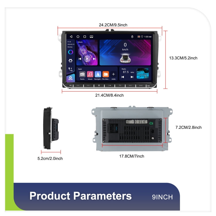 For Volkswagen 4+64G Multimedia Player Android 13 System